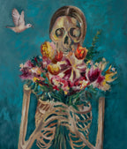Feliz con flores