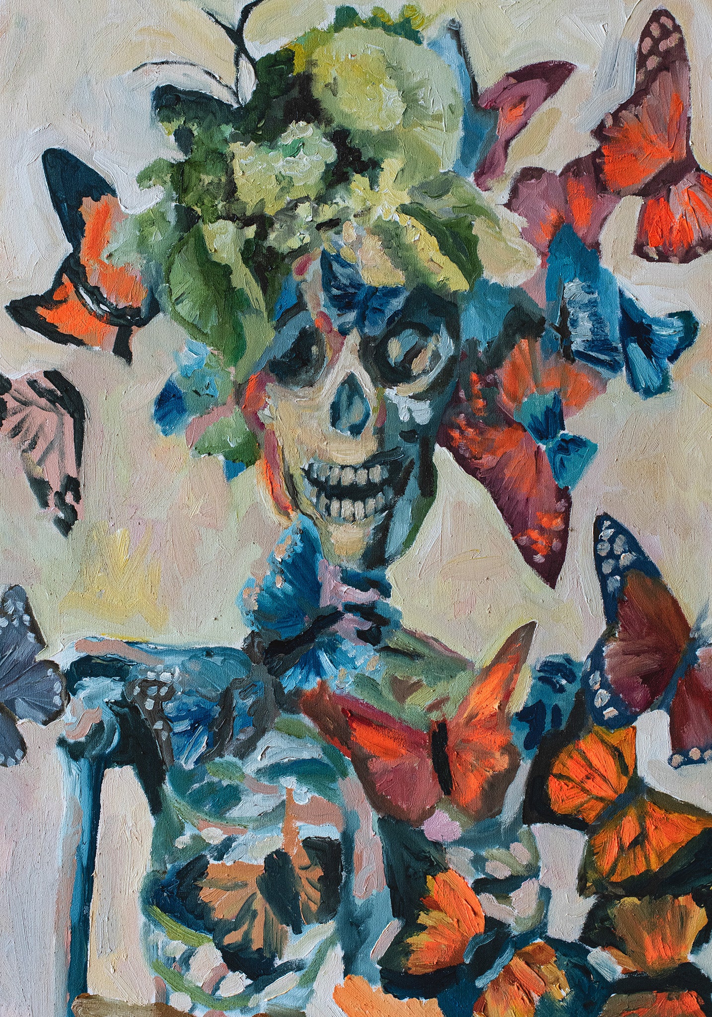 Con mariposas 100x70 cm