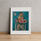 Feliz con flores