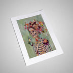 Calavera fondo verde